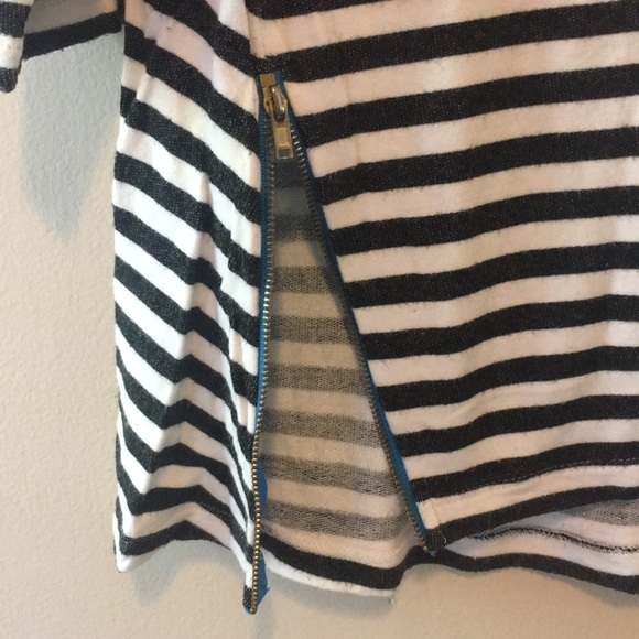 Bobeau 3/4 Slv, Black & White Stripe Crew - Picture 7 of 10